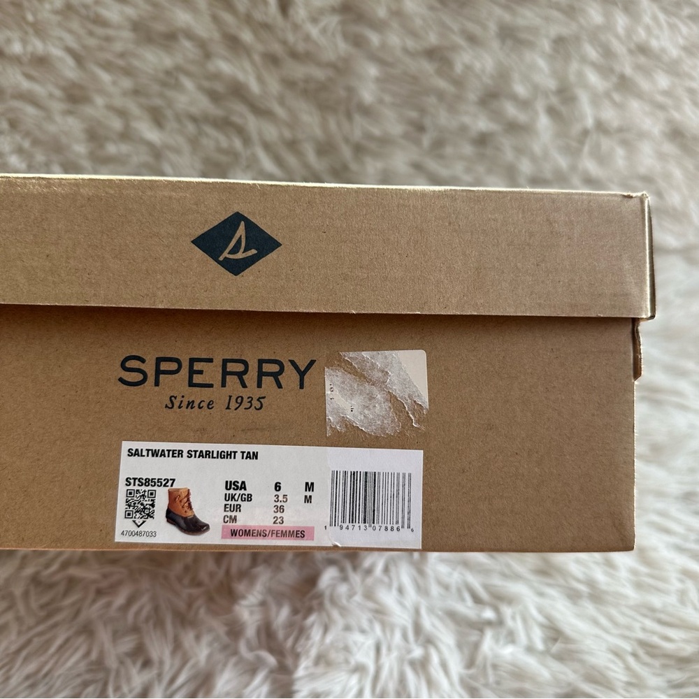 Sperry Womens Saltwater Starlight Tan Water Resistant Duck Boot New Size 6 - Picture 9 of 9